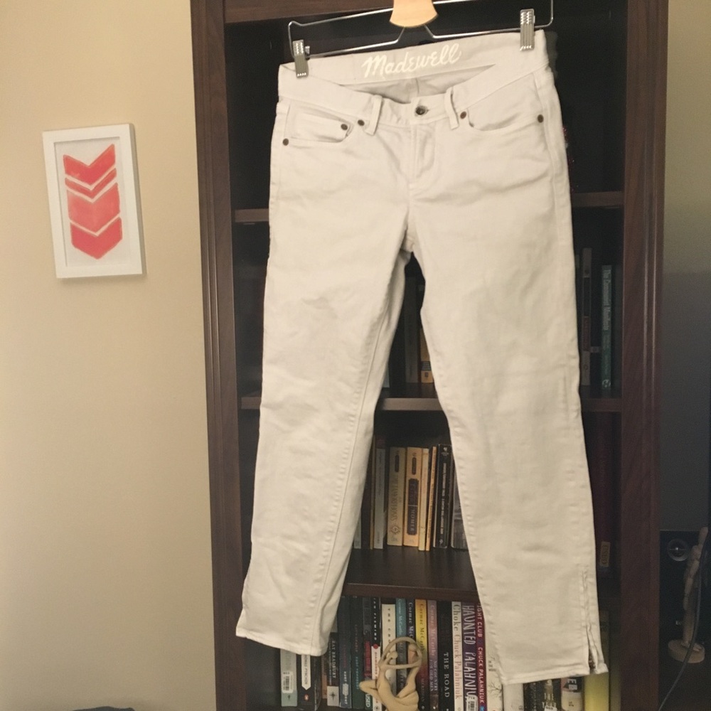 Madewell Light Gray Skinny Ankle Zip Jeans
